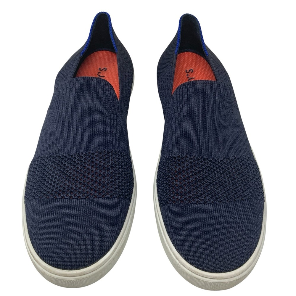 Rothys The Sneaker Navy Night Blue Slip On Knit Shoes Womens 10 Casual Flats